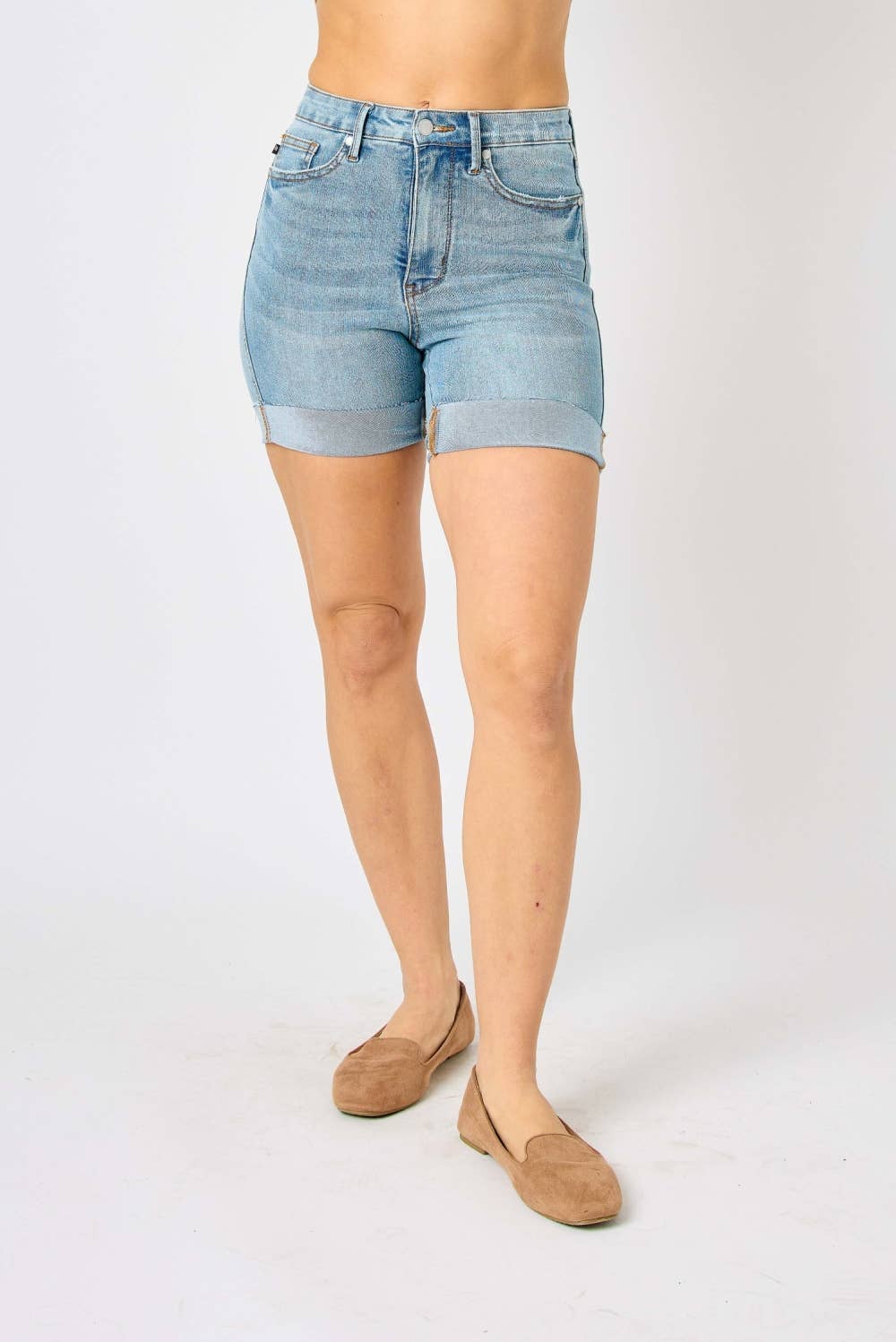 HW Tummy Control Cool Denim Shorts (XL Only)