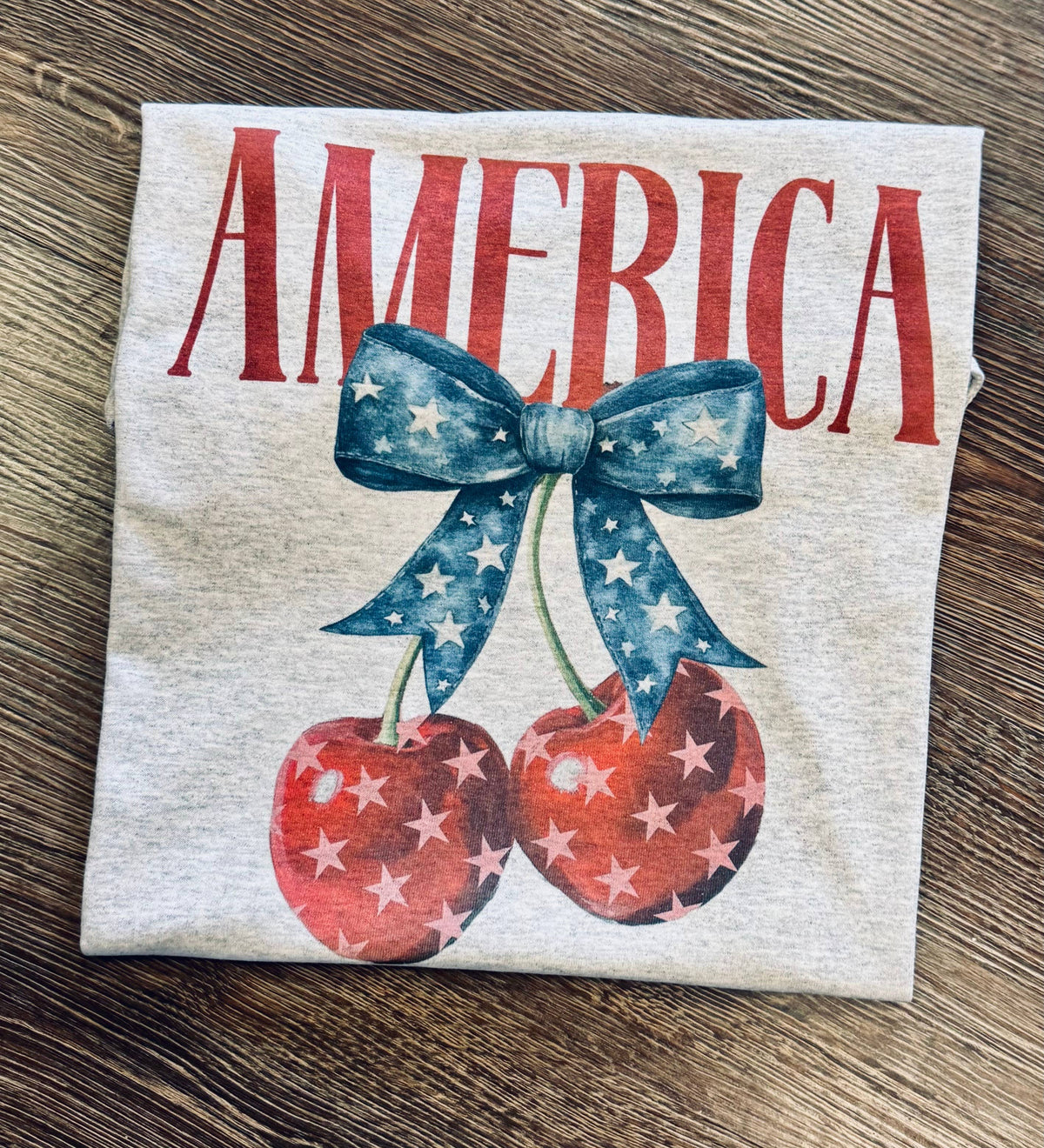 America Cherries Fourth of July Graphic T-shirt