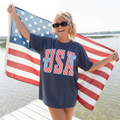 USA Stars and Stripes Fourth of July Graphic T-shirt
