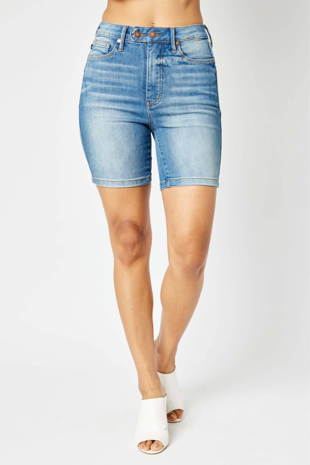 HW Tummy Control Double Button Bermuda Shorts (XL Only)