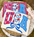 USA Faux Patchworks Fourth of July Graphic T-shirt