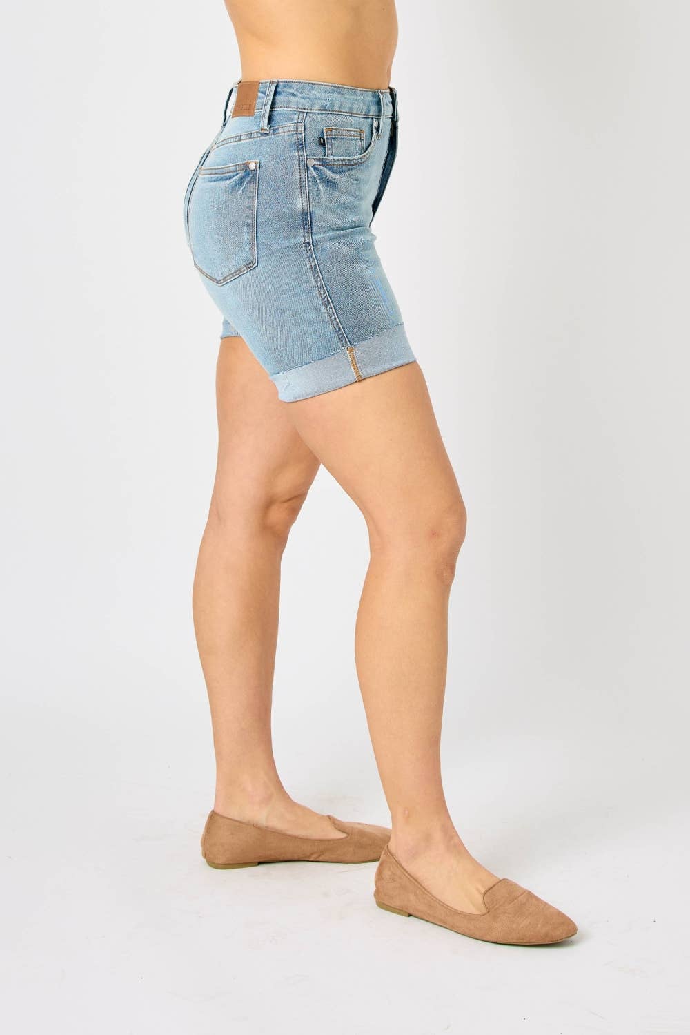 HW Tummy Control Cool Denim Shorts (XL Only)